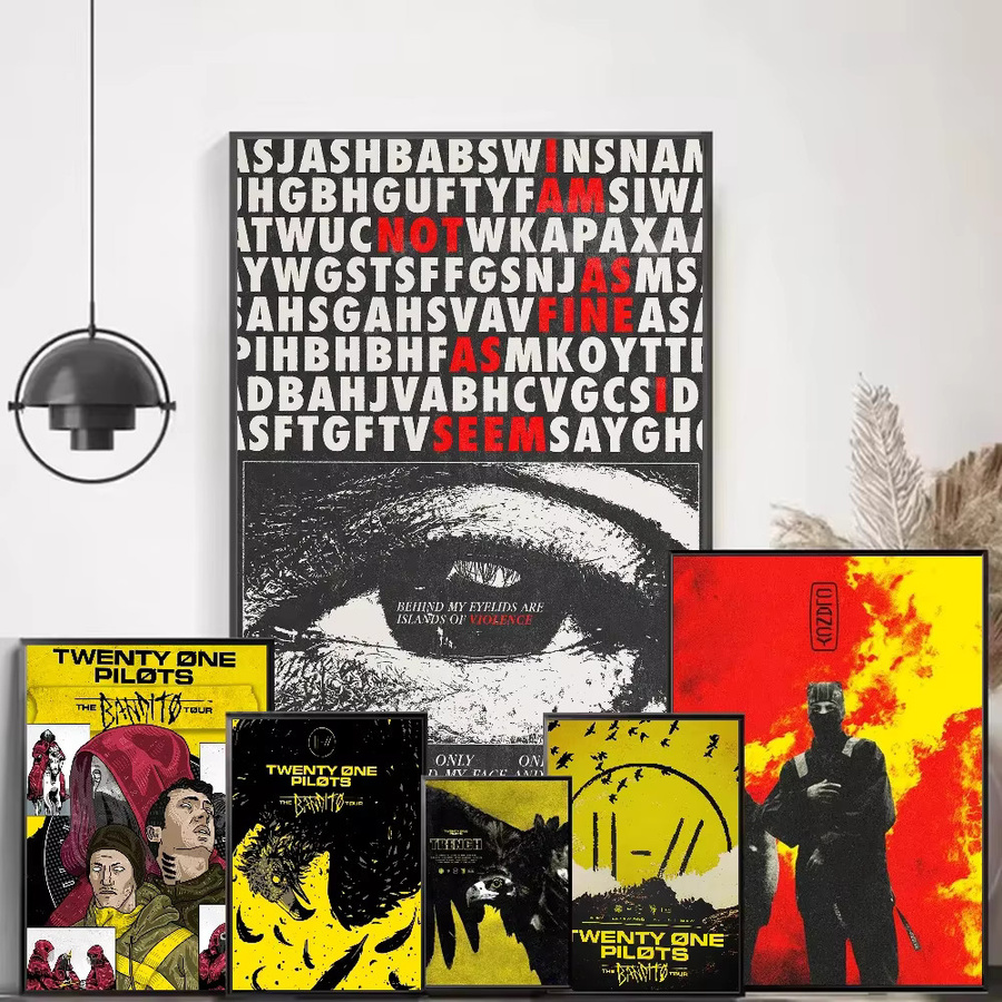Potdemiel Anime Poster Twenty One Pilots Kunstdekoration Mehrfarbig - Bild 4