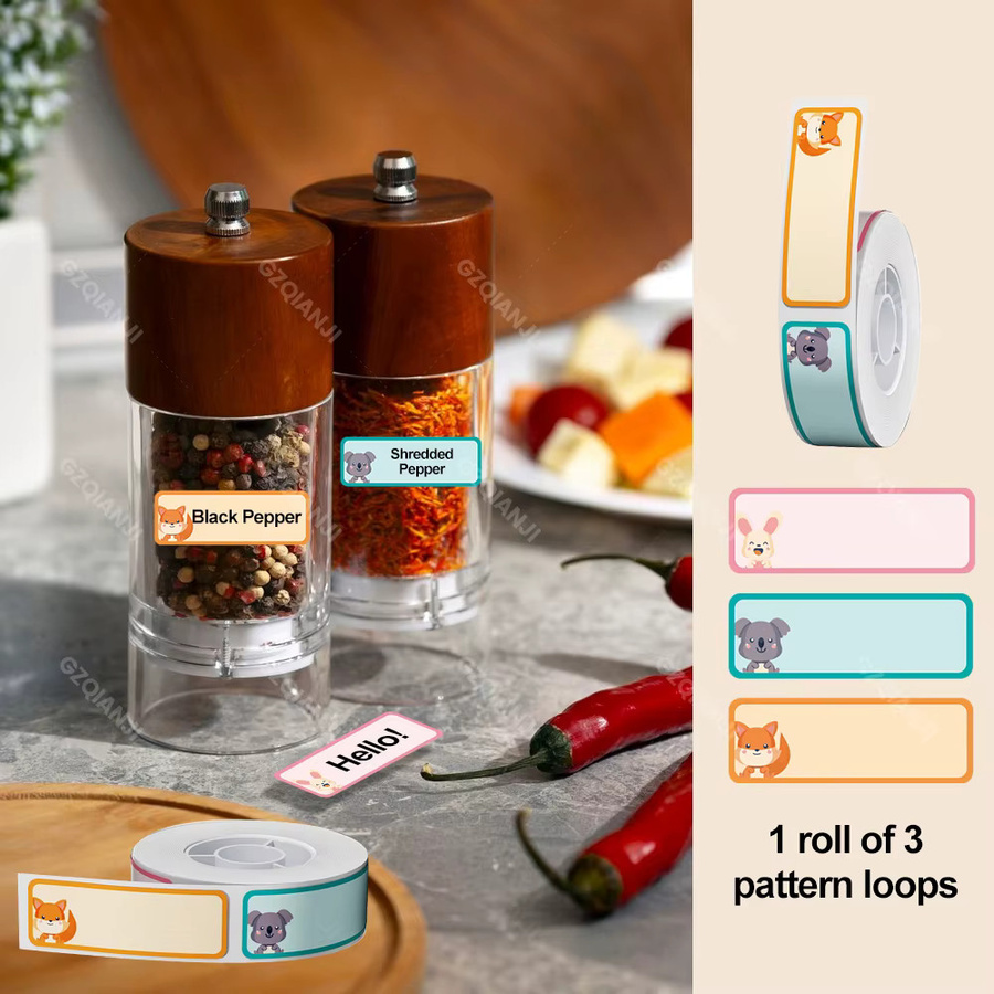 Niimbot Thermo Etikettenpapier mit Blumenmuster, wasserfeste Aufkleber für D110, D11 und D101, Mehrfarbig - Bild 2