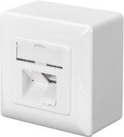 Digitus Datenanschlussdose CAT.6 Klasse E Aufputz Ethernet LAN Dose in Weiß - Bild 1