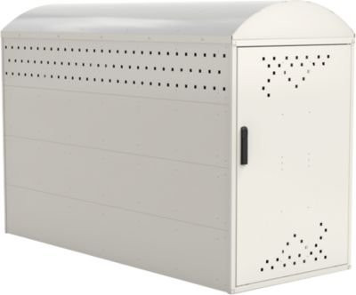 Fahrradgarage BikeBox 1 mit Bogendach von WSM in Grauweiß RAL 9002 - Bild 1