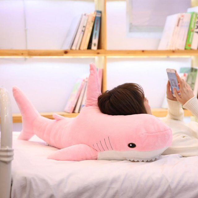 Binchi Fitness Haifisch Plüschtier, rosa, 60cm - Bild 1