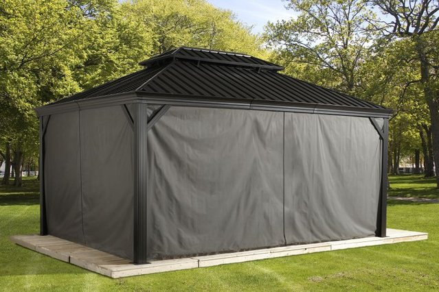 Sojag Vorhang-Set Mykonos/Messina für Pavillon, dunkelgrau, Polyester, Breite: 484 cm - Bild 1
