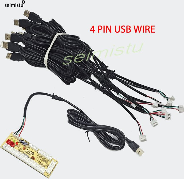 Seimistu USB-Kabel für Arcade-Controller, XH2.54 4-Pin auf USB 2.0, Schwarz, für USB-Encoder-Boards, PC und PS3 - Bild 1
