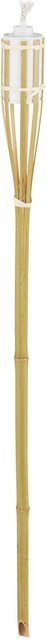 Relaxdays Gartenfackeln 10er Set aus Bambus und Eisen in Natur mit Bodenstab, Höhe: 90 cm, Durchmesser: 6 cm - Bild 1