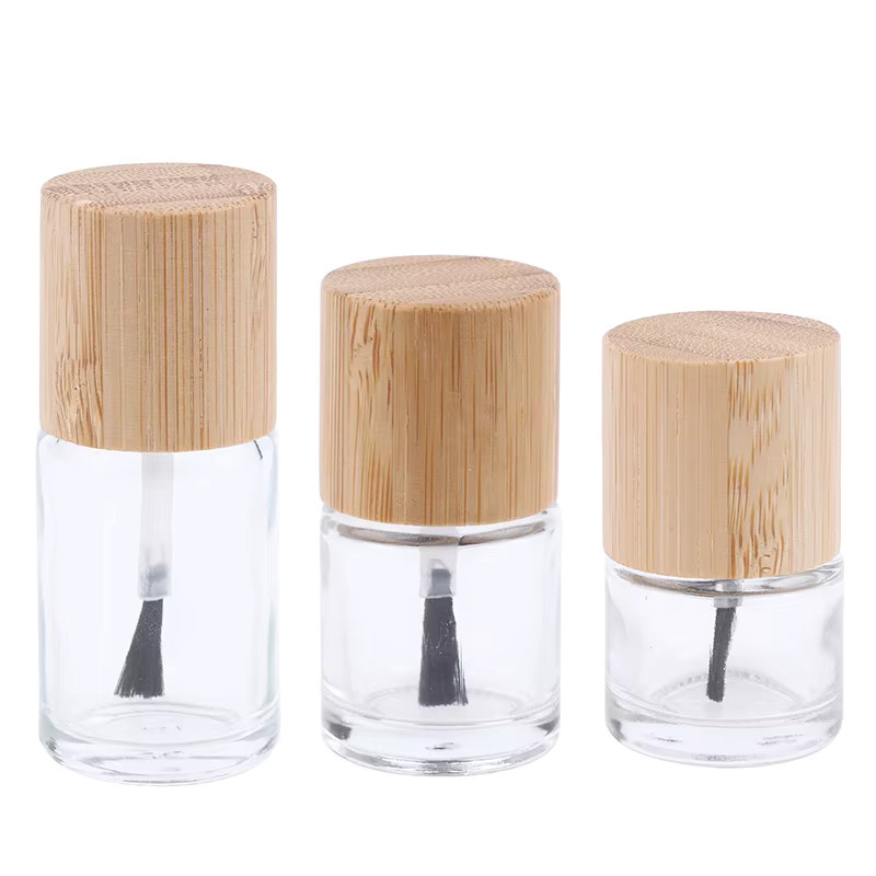 KuZHEN Glasflasche für Nagelöl mit Pinsel, Deckel aus Massivholz und Bambus - Bild 3