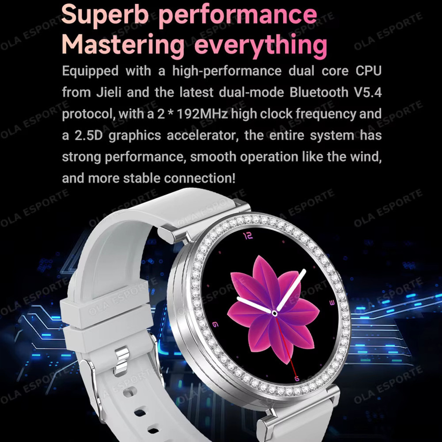 HW12 Smartwatch für Damen in Silber mit HD-Bildschirm, Herzfrequenzmessung und Sprachanruffunktion für Android und iOS - Bild 2