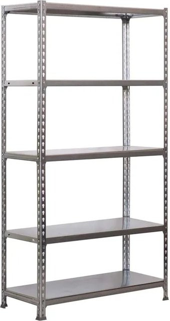 PROREGAL Schwerlastregal Metal Shark, Farbe: Silber, H x B x T: 180 x 90 x 30 cm, verstellbare Fachlast, pulverbeschichtet - Bild 1