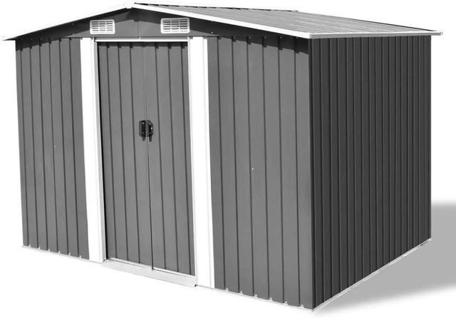 vidaXL Gartenschuppen aus Metall in Grau, B/T/H: 257 x 205 x 178 cm - Bild 1