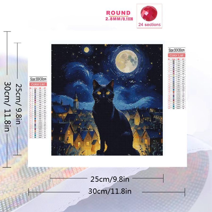 EverShine 5D DIY Diamond Painting Set Cartoon Katze Mosaik Bild in Multicolour für Kinder - Bild 2