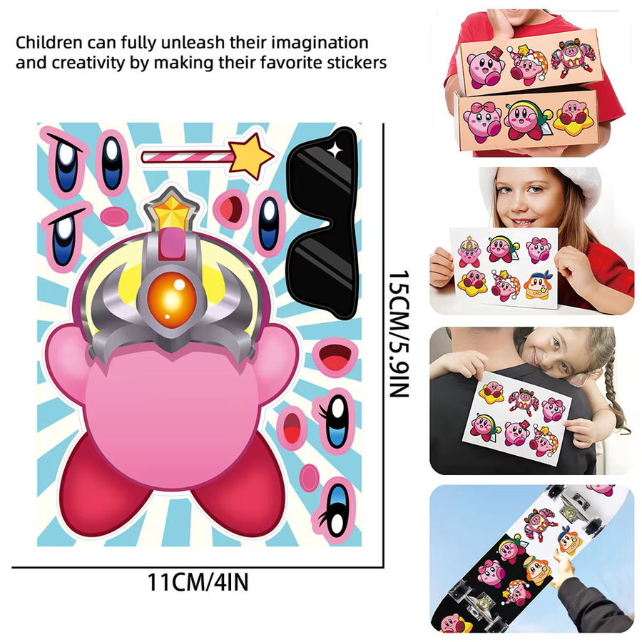 TAKARA TOMY Kirby Puzzle Aufkleber, 8/16 Blatt, DIY Make a Face - Bild 3