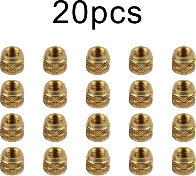 20 Stück Messingmuttern 1/4-20 Heat Set Einsätze für Kamerastative und 3D-Druck in Goldfarben - Bild 1