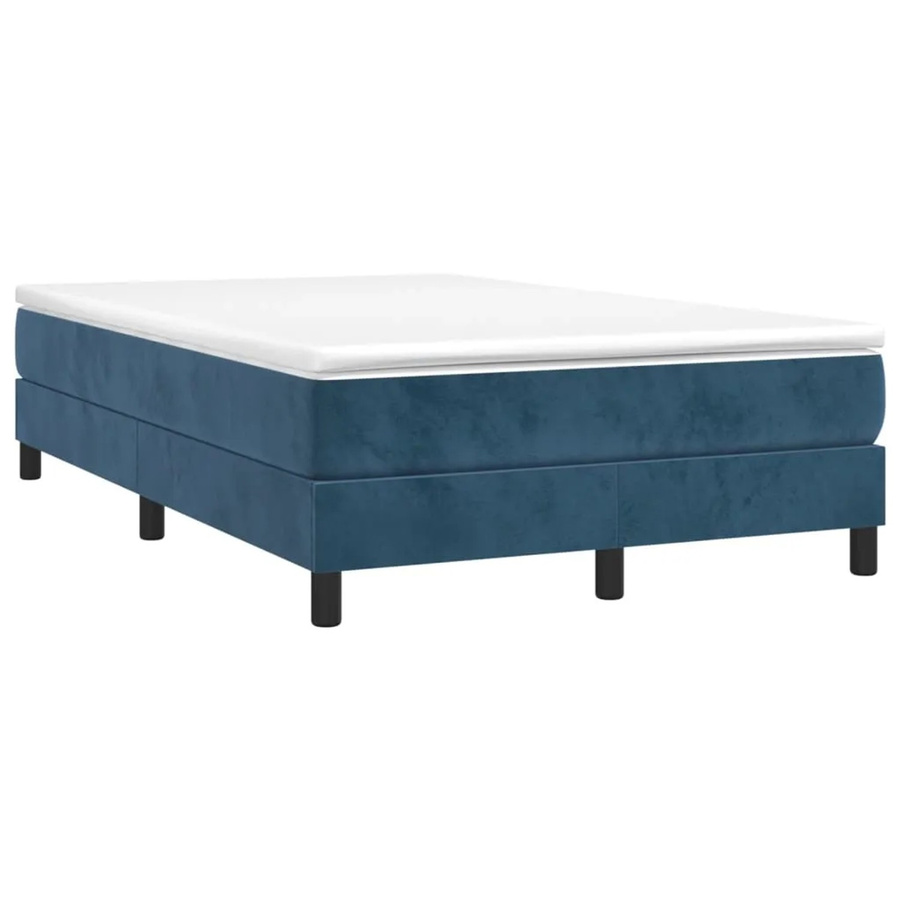 vidaXL Boxspringbett mit Matratze Dunkelblau aus Samt, Hybridbett mit Taschenfederkern, B/T: 120 x 190 cm - Bild 2
