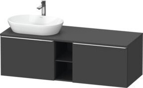 Duravit Waschtischunterschrank D-Neo in Grau mit Chrom-Details, B/T/H: 140 x 55 cm - Bild 1