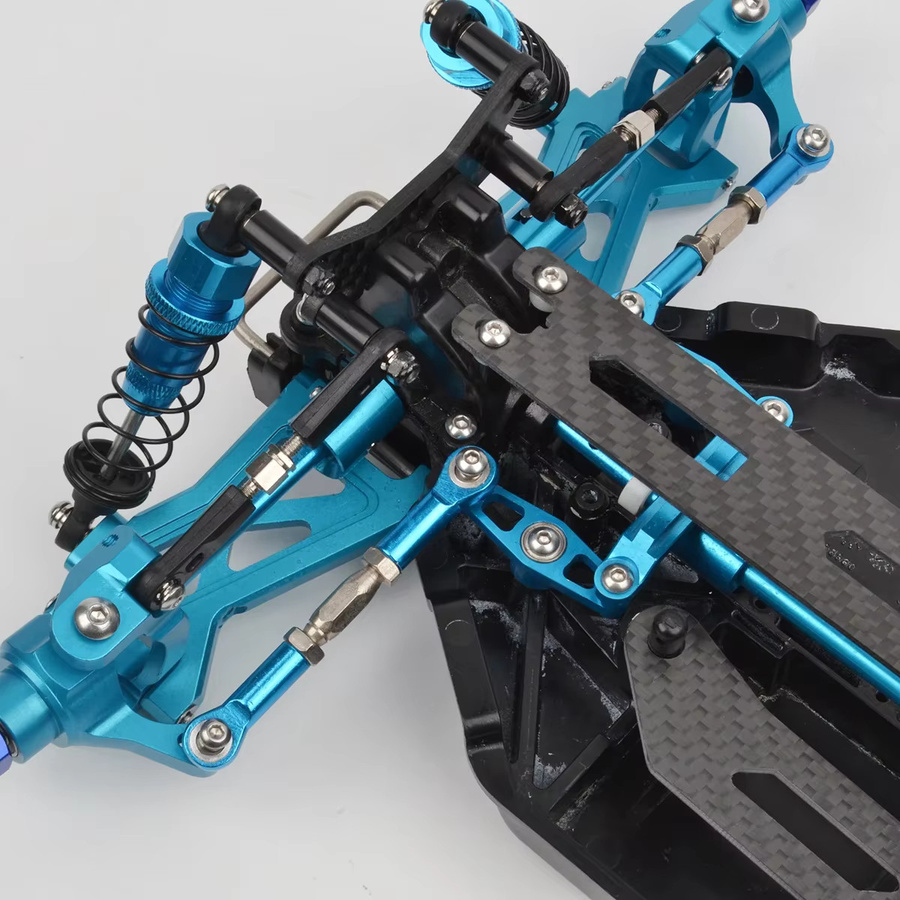 Tamiya TT-02B Chassis Upgrade Teile, Zubehör, Blau, Metall - Bild 5