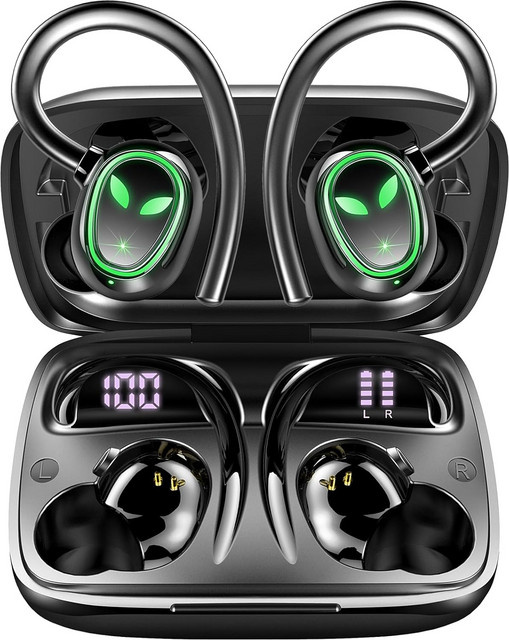 Btootos In-Ear Bluetooth 5.3 Kopfhörer mit Mikrofon, IP7 wasserdicht, 50 Stunden Wiedergabe, Schwarz - Bild 1
