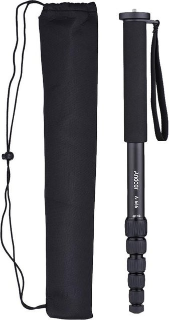 Andoer A666 Teleskop-Kamera-Einbeinstativ in Schwarz, Höhe: 181 cm, passend für Sony Nikon Canon - Bild 1
