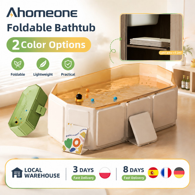 Faltbare Baby-Badewanne aus grünem PVC mit rutschfestem Boden und Tragegriff für Säuglinge und Kleinkinder - Bild 1