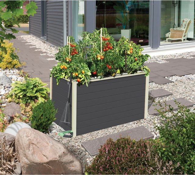 Karibu Hochbeet terragrau H: 65,0 cm, B: 98,0 cm, T: 64,0 cm Pflanzkasten und Gartenbeet - Bild 1