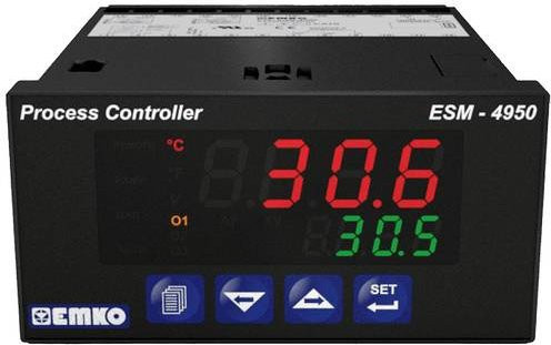 Emko ESM-4950 Universalregler Pt100 Schwarz, Temperaturregler mit P, PI, PD, PID Funktionen, Relais 5A, B/T/H: 4,8 x 8,65 x 9,6 cm - Bild 1