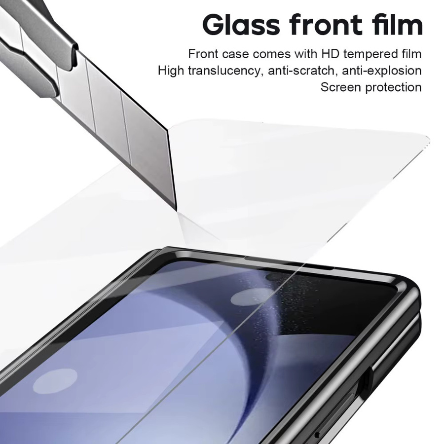 Retro Leder Schutzhülle für Samsung Galaxy Z Fold 7, 6, 5, 4 mit Stiftschlitz und Glasfolie in Braun - Bild 4
