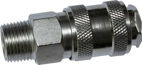 Aerotec Druckluft-Kupplung aus Messing in Silber, 1/2 Zoll AG - Bild 1