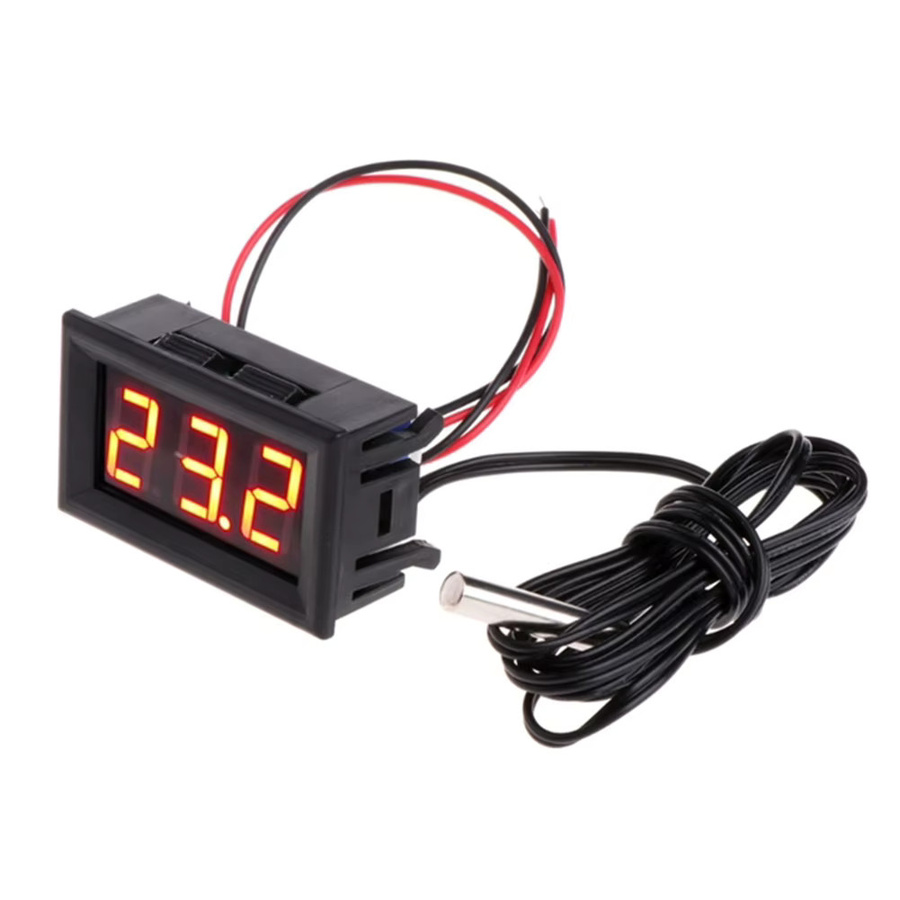 ALLOET LED Digital-Thermometer mit 0,56 Zoll Display und Temperatursensor, DC 5-12V, Schwarz oder Blau - Bild 4