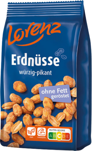 Lorenz Erdnüsse würzig-pikant ohne Fett geröstet 150 g - Bild 1
