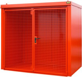 Bauer Südlohn Gasflaschen-Container GFC-B M3, feuerbeständig und abschließbar, Farbe: Rot/Grau, B: 157,0 cm, T: 242,5 cm, H: 226,5 cm - Bild 1