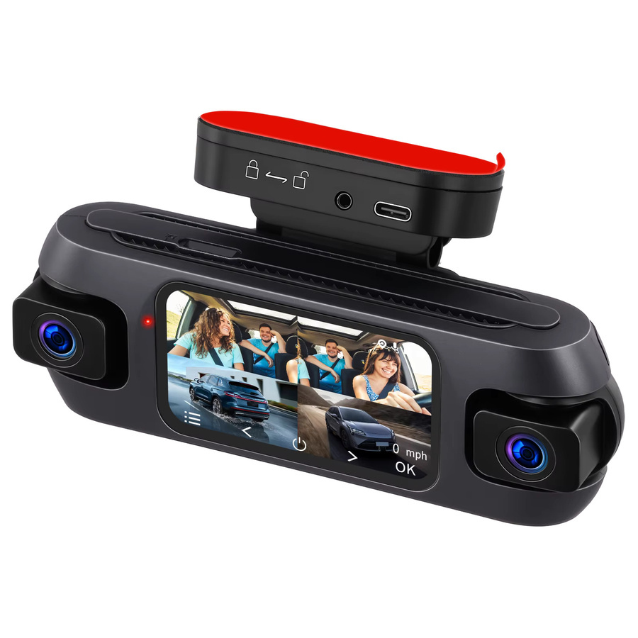 Podofo 4-Kanal Auto-Dashcam mit 1080P Full HD, 360-Grad Aufnahmen und Nachtsicht, 4-Kamera-System als Auto-Blackbox inklusive Front-, Seiten- und Rückfahrkamera, Schwarz - Bild 7