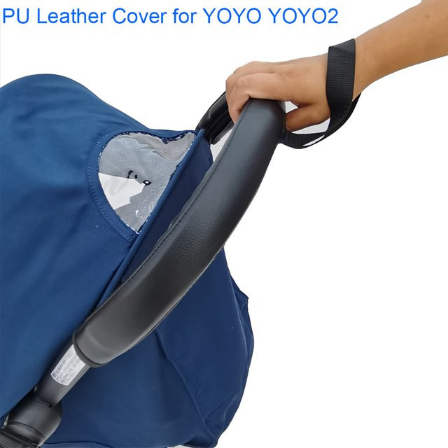 COLU KID Babywagen Zubehör Schutzhülle aus PU Leder für Armlehne und Griff, passend für Babyzen Yoyo und Yoyo2, Braun - Bild 1