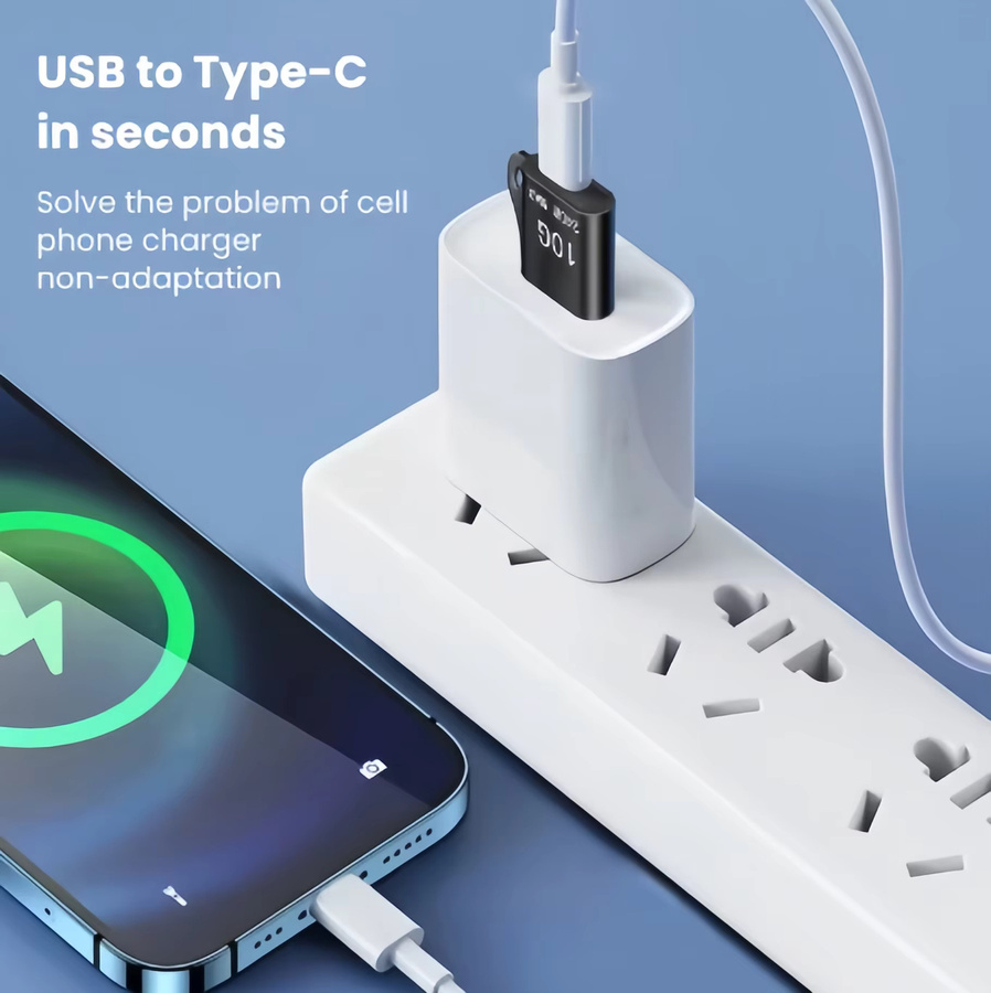 USB 3.1 OTG Adapter Typ C Buchse auf USB-A Stecker Konverter in Schwarz für 10Gbps Datenübertragung - Bild 3