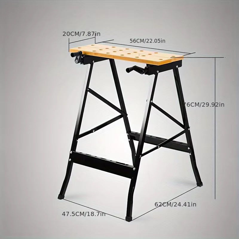 Höhenverstellbare Werkbank aus Holz von LIUSHADUOLA in Gelb, B/T/H: 76,0 x 56,0 x 20,0 cm - Bild 4