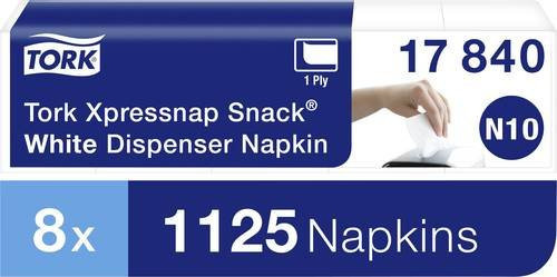 TORK Xpressnap Snack Papierservietten Weiß 8 Stück - Bild 1