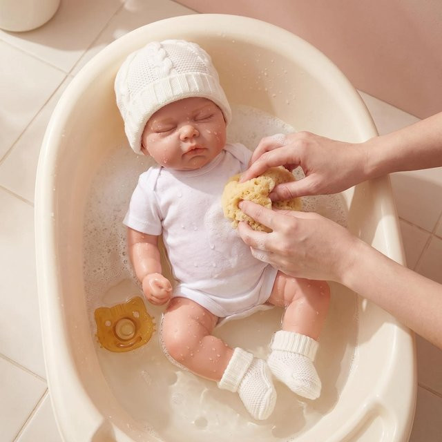 NPK Kunstpuppe, schlafende Premie-Babypuppe, Silikon, ab 14 Jahre - Bild 1