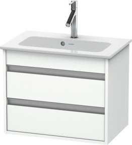 Duravit Waschtischunterschrank Ketho Compact in Weiß mit 2 Schubladen, wandhängend, Breite: 60 cm, Tiefe: 38,5 cm, Höhe: 48 cm - Bild 1