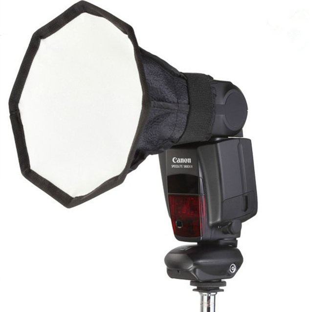 PULUZ Universal-Blitzlicht-Diffusor in Schwarz, faltbare achteckige Softbox für Canon, Nikon, Sony und Olympus, Durchmesser: 20 cm - Bild 1