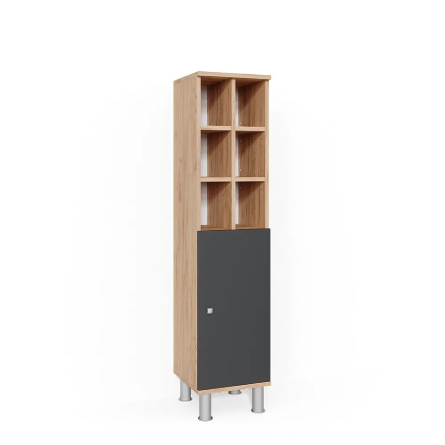 Vicco Badschrank Fynn Midischrank in Anthrazit und Gold, B: 30 cm, H: 130 cm - Bild 3