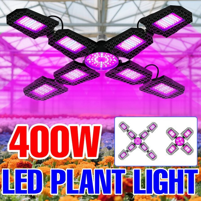 CanLing LED Pflanzenwachstumslampe Vollspektrum 400W E27 Schwarz - Bild 1