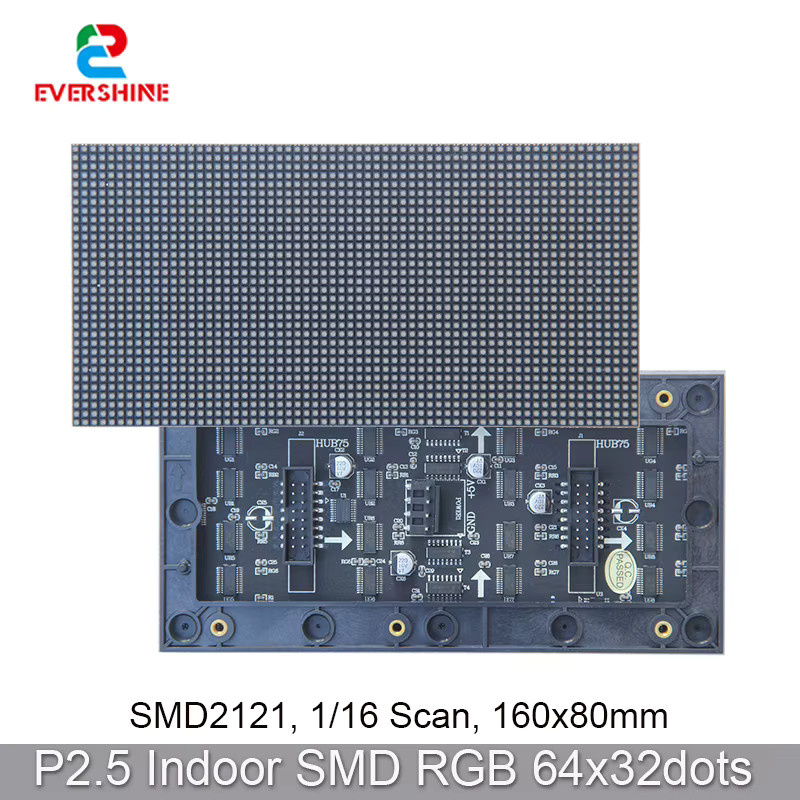 EVERSHINE P2.5 Pin2dmd LED-Modul Indoor RGB Vollfarb-LED-Panel Multicolor Schwarz B/H: 64 x 32 Pixel - Bild 2