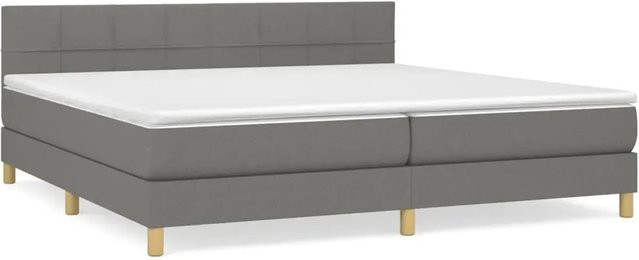 vidaXL Boxspringbett mit Matratze Hybrid-Design in Dunkelgrau, B/T: 200 x 200 cm - Bild 1