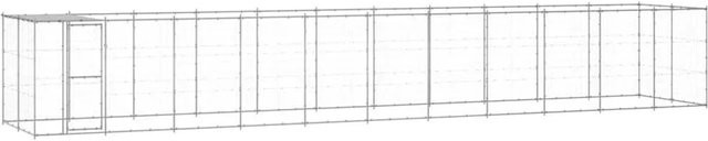vidaXL Outdoor-Hundezwinger mit Überdachung aus verzinktem Stahl in Silber, B/T/H: 220 x 220 x 180 cm - Bild 1