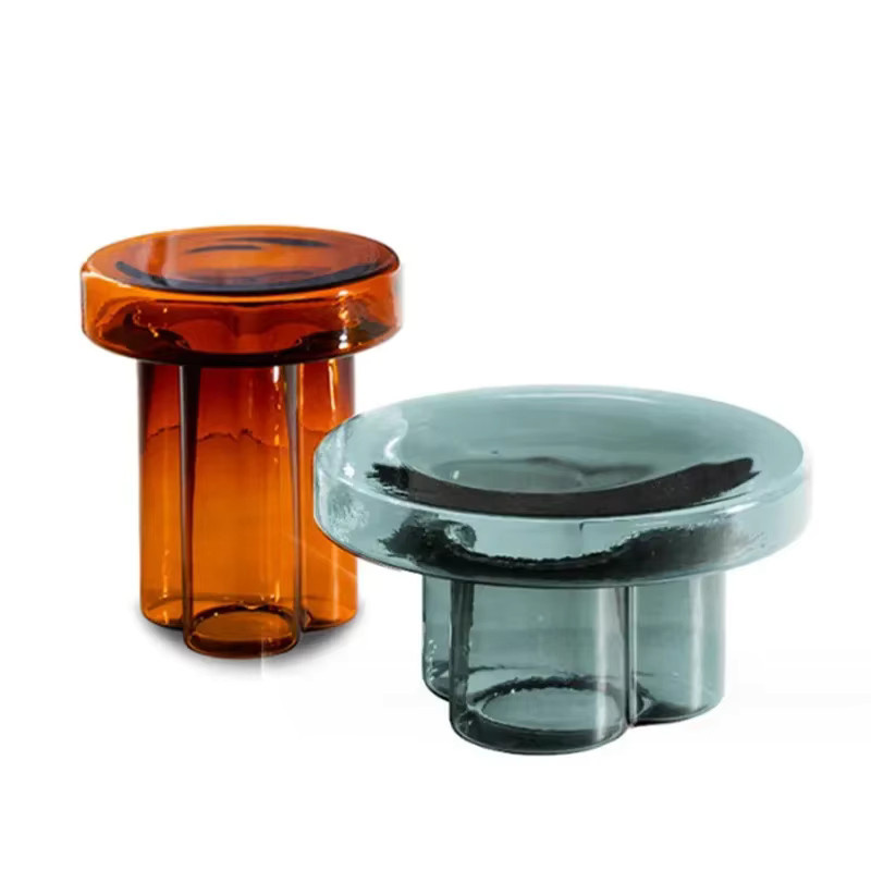 Tommy You Couchtisch aus Glas in Blütenblattform, transparent-orange, minimalistisches Design für dein Wohnzimmer - Bild 2