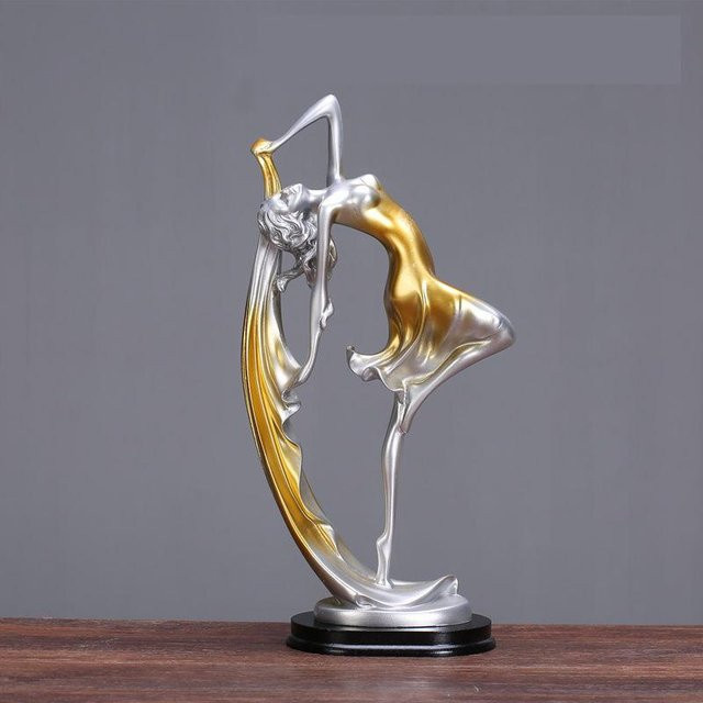 Moderne Tanzende Mädchen Figur als Ballett Skulptur aus Harz für deine Wohnkultur als elegantes Desktop Ornament - Bild 1