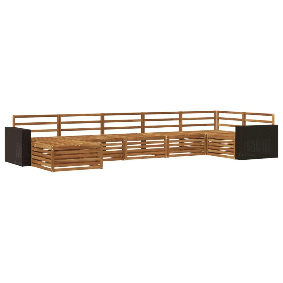 vidaXL Outdoor-Sofagarnitur aus Akazie in Natur mit 7 Teilen und Latten-Design - Bild 2