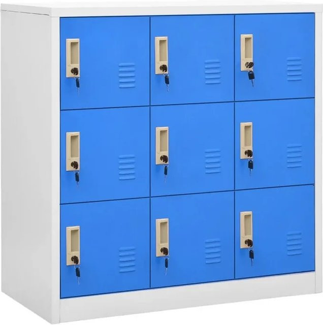 vidaXL Schließfachschrank aus Stahl in Hellgrau und Blau mit Schloss, B/T/H: 90 x 45 x 92,5 cm - Bild 1
