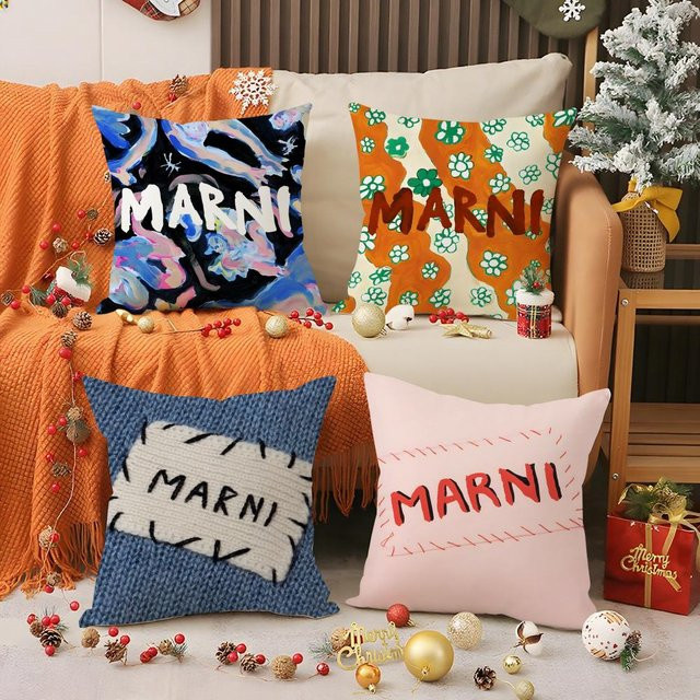BRAND FASHION M-MARNI Kissenbezug aus Seide mit grafischem Design, quadratisch, Breite: 30 cm, Höhe: 30 cm - Bild 1