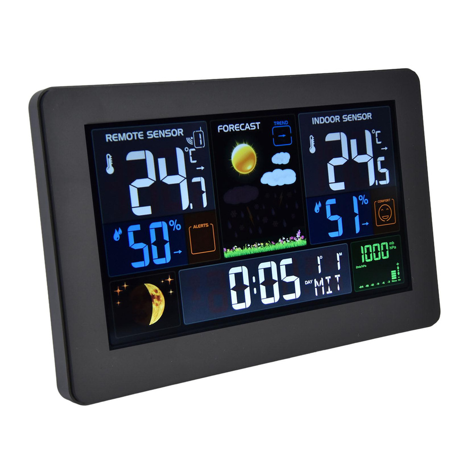 TOMTOP JMS Digitale Farbwetterstation mit Hintergrundbeleuchtung und großer Zahlenanzeige in Schwarz - Bild 4