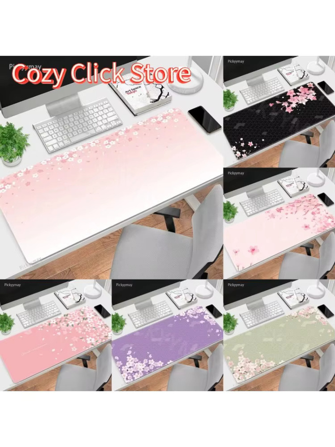 Potdemiel Gaming-Mauspad Sakura Kirschblüte, rutschfeste Schreibtischunterlage für PC und Laptop - Bild 3