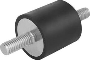KIPP Gummipuffer Typ A mit Außengewinde M06x18 25mm aus Stahl und schwarzem Elastomer Naturkautschuk - Bild 1