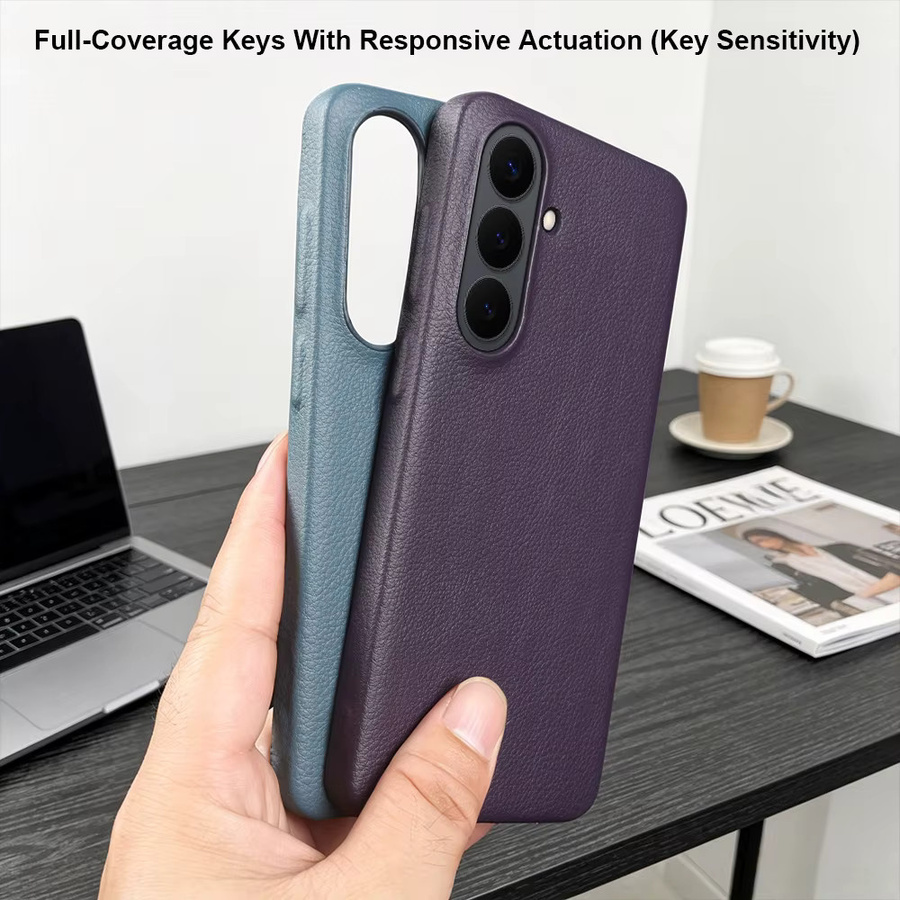 Premium Leder Handyhülle für Samsung Galaxy S26 Plus S25 Edge S24 S23 S22 S21 FE S20 Note 20 Ultra in Rot - Bild 4